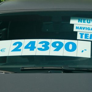 easy-stick pricing-sign €, white/blue